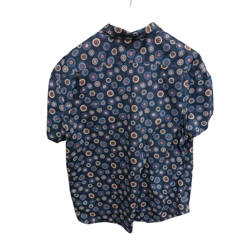 J.CREW slim fit Button short‎ sleeve shirt navy XXL Fits XL